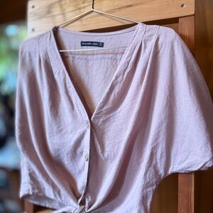 Abercrombie & Fitch Linen blush batwing Blouse